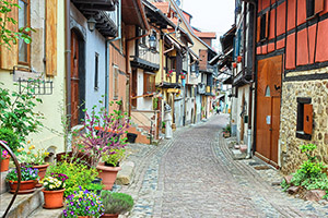 Das malerische Städtchen Eguisheim bei Colmar